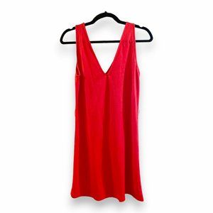 Mango Red Sleeveless Tie Waist Button Front Mini Dress | Size XS | NWOT
